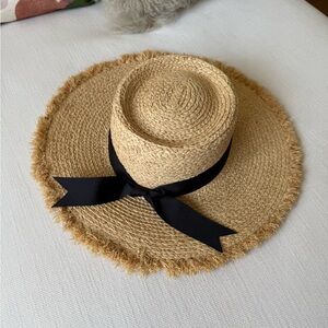 Lack of Color Straw Sun Hat with Black Ribbon